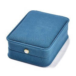 Imitation Leather Pendant Gift Boxes, with Acrylic Pearl, for Wedding, Jewelry Storage Case, Rectangle, Cornflower Blue, 4x3x1-1/2 inch(10x7.6x3.9cm)(LBOX-A002-03A)