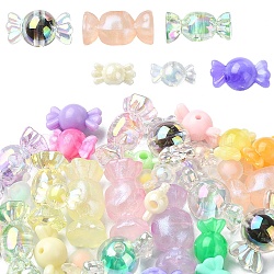 40Pcs 8 Styles Transparent Acrylic Beads, Bead in Bead, Mixed Color, 9~30.5x17~28x12mm, Hole: 4.5mm, 5pcs/style(OACR-YW0001-94)