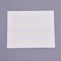 Thank You Stickers, Thanksgiving Sealing Stickers, Label Paster Picture Stickers, for Gift Packaging, Square, White, 23x23mm(DIY-I018-02A)