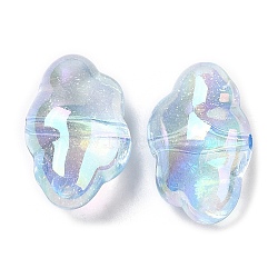 UV Plating Transparent Rainbow Iridescent Acrylic Beads, Cloud, Light Sky Blue, 26x17x13mm, Hole: 2.1mm(OACR-C016-31B)