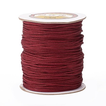 Nylon Thread, Round, Chinese Knotting Cord, Beading String, for Bracelet Making, Dark Red, 1.5mm, about 140yards/roll