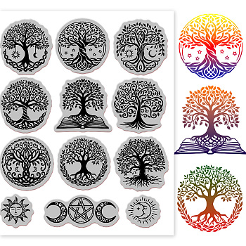 Rubber Clear Stamps, for Card Making Decoration DIY Scrapbooking, Tree of Life, 22x18x0.8cm