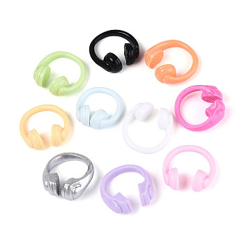 Opaque Resin Decoration for Dollhouse, Earphone, Mixed Color, 26~27x24.5~27.5x11~12.5mm