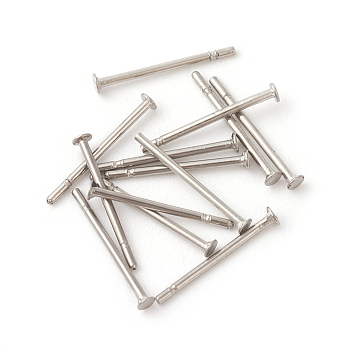 304 Stainless Steel Flat Head Pins, Stainless Steel Color, 12x0.8mm, Head: 1.5mm