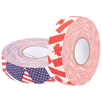 Gorgecraft 2 Rolls 2 Colors Bockey Masking Tape, Adhesive Tape Textured Polyester, for Bockey Packaging, Mixed Color, 91~100.5x24.5~25mm,  about 27.34Yards(25m)/roll, 1roll/color