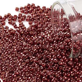 TOHO Round Seed Beads, Japanese Seed Beads, (PF564) PermaFinish Cabernet Red Metallic, 11/0, 2.2mm, Hole: 0.8mm, about 5555pcs/50g