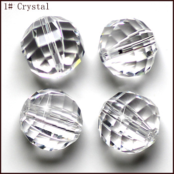 Imitation Austrian Crystal Beads, Grade AAA, Faceted, Round, Clear, 10mm, Hole: 0.9~1mm