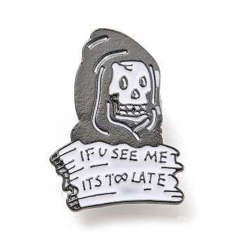 Halloween Enamel Pins, Gunmetal Alloy Badge for Women, Ghost, 29x20x1.5mm