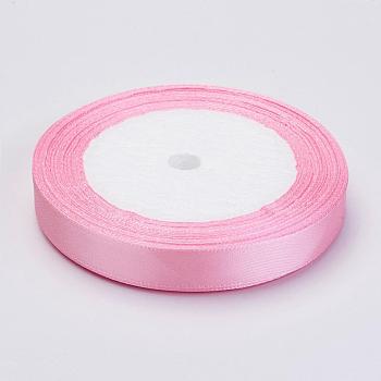 Valentines Day Gifts Boxes Packages Single Face Satin Ribbon, Polyester Ribbon, Pink, 1-12 inch~1-5/8 inch(37~40mm)