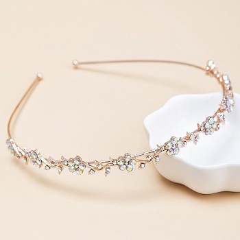 Iron with Rhinestone Hair Bands for Girl, Rose Gold, 150x130mm