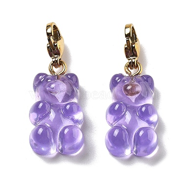 Lilac Bear Resin Pendant Decorations