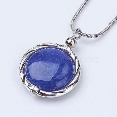 Natural & Synthetic Gemstone Pendant Necklaces(NJEW-JN01850)-3