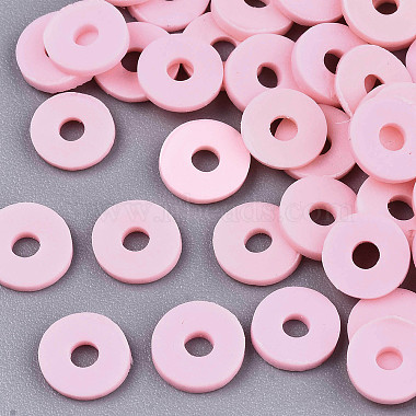 Pearl Pink Disc Polymer Clay Beads