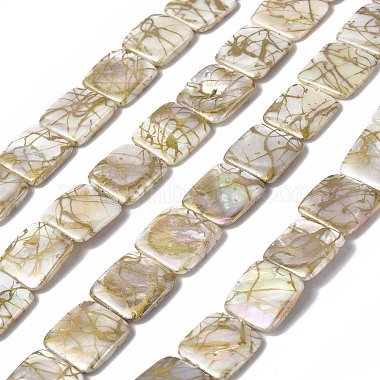 Yellow Green Square Freshwater Shell Beads