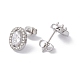 Boucles d'oreilles clous ovales zircone cubique et strass(EJEW-A080-05P)-2