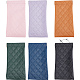 6Pcs 6 Colors Rectangle with Rhombus Pattern PU Imitation Leather Eyeglasses Pouch(AJEW-CP0005-57)-1