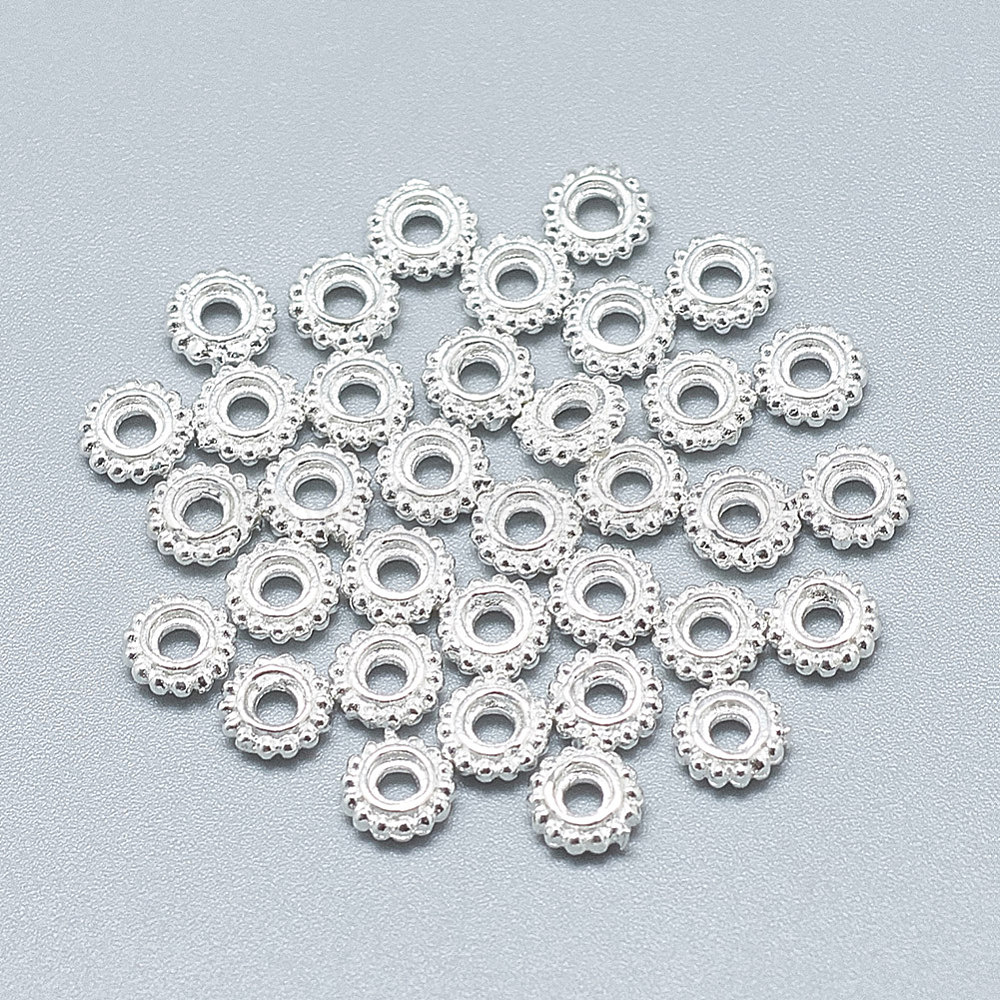 10 PCS 16X5MM BRUSHED BEAD STERLING SILVER PLATED 159 LUF-F96 