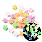 Luminous Handmade Polymer Clay Cabochons, Star, Glow in the Dark, Mixed Color, 7.5~8x8~8.5x0.8~1.5mm, about 7875pcs/500g(PY-CBA5A20-14A)