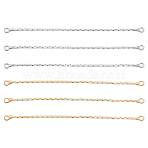 12Pcs 2 Colors Brass Chain Connector Charms, Platinum & Golden, 51x2x1mm, Hole: 1.2mm, 6pcs/color (KK-ME0003-54)