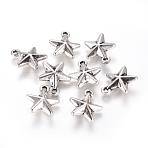 CCB Plastic Pendant, Star, Antique Silver, 23x20.5x7mm, Hole: 2.5mm(CCB-K007-048AS)