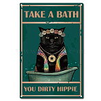 Vintage Metal Tin Sign, Wall Decor for Bars, Restaurants, Cafes Pubs, Cat Pattern, 30x20cm(AJEW-WH0157-039)