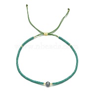 Japanese MIYUKI Rice Ball Handmade Beaded Bracelet with Adjustable Bohemian Obsidian Rice Ball Silder Bracelets(CT6008-1)