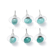 Natural Amazonite Stud Earrings for Women, with 304 Stainless Steel Ear Studs, Oval, 8x6mm, Pin: 0.8mm(EJEW-E285-01P-02)