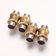 304 Stainless Steel Magnetic Clasps with Glue-in Ends, Vase, Antique Bronze, 16.5x10mm, Hole: 6mm(STAS-E144-054AB)