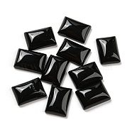 Natural Black Onyx Cabochons, Dyed & Heated, Rectangle, 14x10x4mm(G-P513-05C-01)