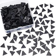 Glass Cabochons, Mosaic Tiles, for Home Decoration or DIY Crafts, Triangle, Black, 12.5~13x14.5~15x2.5~3mm, about 200g/box(GGLA-OC0001-10A)