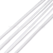 Polyester Cord, Satin Rattail Cord, for Beading Jewelry Making, Chinese Knotting, White, 2mm, about 10.93 yards(10m)/bundle(NWIR-XCP0001-09B)