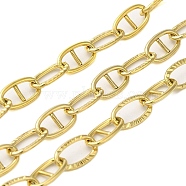 Ion Plating(IP) 304 Stainless Steel Mariner Link Chains, Oval, Soldered, with Spool, Real 18K Gold Plated, 11x6x1mm, 10m/roll(CHS-H029-02G)