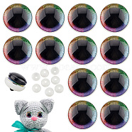 Elite 8 Sets Glitter Plastic Safety Craft Eye, with Spacer and PU Ring, for DIY Doll Toys Puppet Plush Animal Making, Mixed Color, 39.5x36mm(DOLL-PH0001-52)