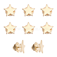 8 Sets Brass Star Lapel Pin Brooch, Badge for Backpack Clothes, Golden, 14.5x14x2mm(JEWB-CA0001-41)