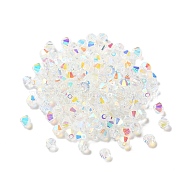 Electroplate Glass Beads, AB Color Plated, Bicone, Clear, 5x5x4mm, Hole: 1.2mm, 576pcs/bag(GGLA-Z004-04AB)