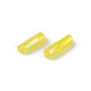 900Pcs Transparent Glass Twist Bugle Beads, Round Hole, Yellow, 6x2mm, Hole: 0.8mm(EGLA-WH0003-01E)