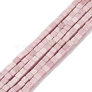 Natural Rhodonite Beads Strands, Cube, 4~4.5x4~4.5x4~4.5mm, Hole: 1mm, about 92pcs/strand, 15.35''(39cm)(G-F631-K20)