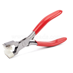 Carbon Steel Nylon Jaw Jewelry Pliers, Plastic Handle, for Jewelry Making, Red, 144x82x24mm(PT-BC0002-29)