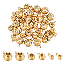 45Pcs 3 Style 304 Stainless Steel Tube Bails, Loop Bails, Rondelle Bail Beads, Golden & Stainless Steel Color, 7~11x3.5~6.5x4~8mm, Hole: 2~3mm, 15pcs/style(STAS-UN0042-33)