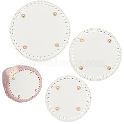 Elite 3Pcs 3 Style Imitation Leather Bag Bottom, Flat Round, White, 1pc/style(DIY-PH0006-75B)