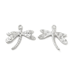 Brass Pendants, Dragonfly Charm, Real Platinum Plated, 20x23.5x2.5mm, Hole: 1.8mm(KK-B062-13P)
