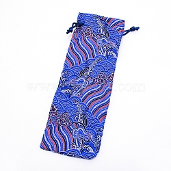 Brocade Drawstring Pouches, Candy Sachet Wallet Jewelry Bag, Royal Blue, 23.5~25x8~8.5x0.1cm(ABAG-WH0023-19C)