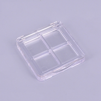 DIY Empty Eyeshadow Pallet, Refillable Polystyrene 4 Grids Eyeshadow Palettes, Clear, 60x60.5x10.5mm