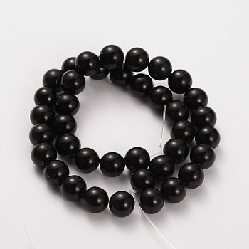Natural Obsidian Beads Strands, Round, 4mm, Hole: 0.8mm, about 97pcs/strand, 15.5 inch