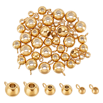 45Pcs 3 Style 304 Stainless Steel Tube Bails, Loop Bails, Rondelle Bail Beads, Golden & Stainless Steel Color, 7~11x3.5~6.5x4~8mm, Hole: 2~3mm, 15pcs/style