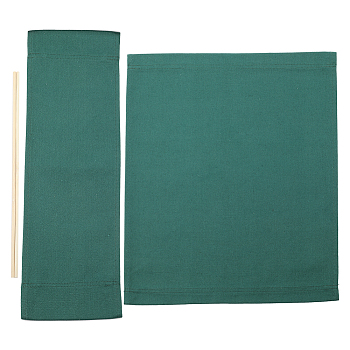 Canvas Cloth Chair Replacement, with 2 Wood Sticks, for Director Chair, Makeup Chair Seat and Back, Teal, 480x380x1~2mm