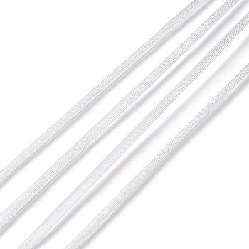 Polyester Cord, Satin Rattail Cord, for Beading Jewelry Making, Chinese Knotting, White, 2mm, about 10.93 yards(10m)/bundle