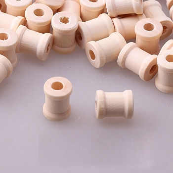 Wooden Empty Spools for Wire, Thread Bobbins, Antique White, 15x13mm, Hole: 5mm