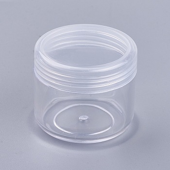 20G Transparent PS Plastic Cream Jar, Cosmetic Facial Contianers, with Screw Lid, Clear, 3.9x3.4cm, Capacity: 20g