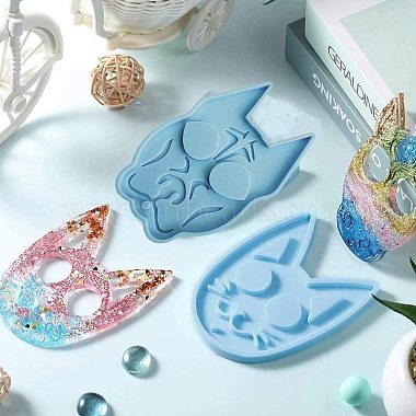 Cat Shape Food Grade DIY Silicone Pendant Molds(SIL-CJC0001-03)-4